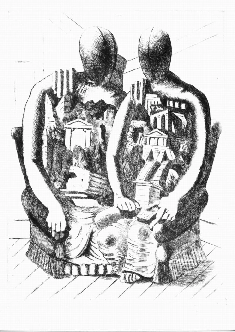 Giorgio De Chirico - archeologi, Pinacoteca Nazionale di Bologna, Gabinetto dei Disegni e delle Stampe, Bologna